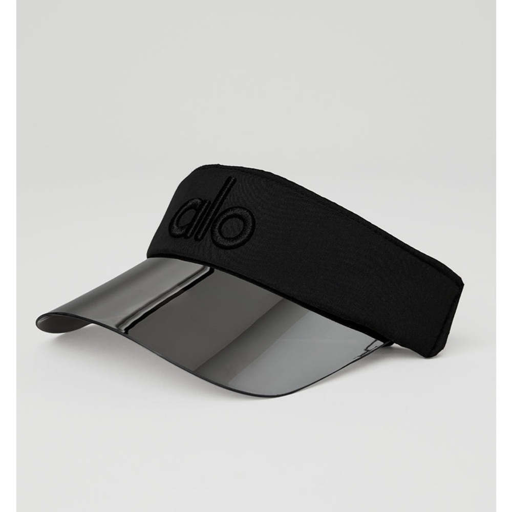 Alo Black Sports Visor with Transparent Brim Stylish Athletic Headwear
